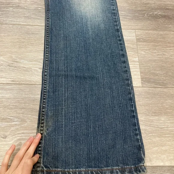 Levi’s Distressed Low Boot Cut Blue Jeans 33 Waist - Picture 3 of 12